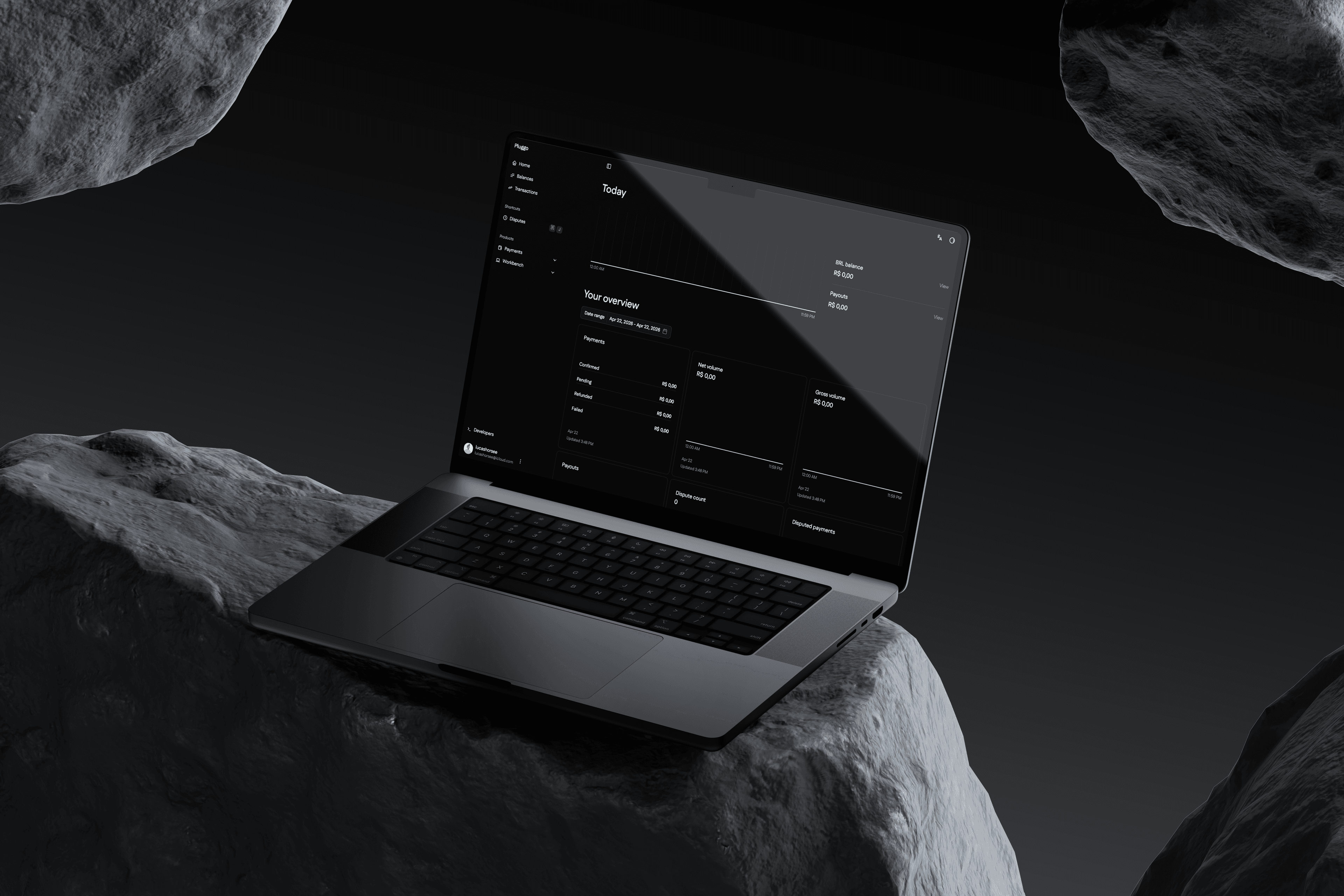 Dashboard da PlugGo em notebook